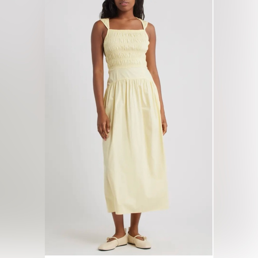 Topshop Yellow Midi Dress